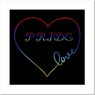 Pride Rainbow Love Heart LGBT Design Posters and Art